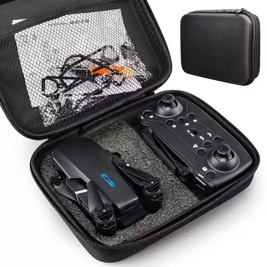 He Jiangong UAV folding aerial photography long endurance children's remote control aircraft toy 99 four-axis high-definition ultra-long brushless E88 black 4k single camera storage bag