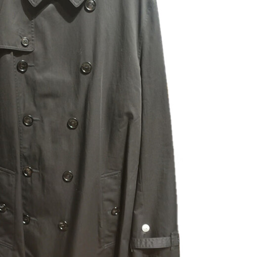 BURBERRY solid color double-breasted lapel long-sleeved windbreaker men's black black one size 48