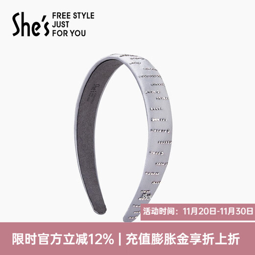 She s Qianzi soft simulated silk satin hairband, high-end headband, hairpin, hairpin, birthday gift for girlfriend, blue gray M1