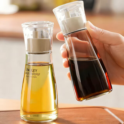 Home KATEI STORY Japanese mini small oil pot dining table glass soy sauce bottle household seasoning bottle light soy sauce vinegar pot sesame oil bottle soy sauce bottle 2-piece set 260ml