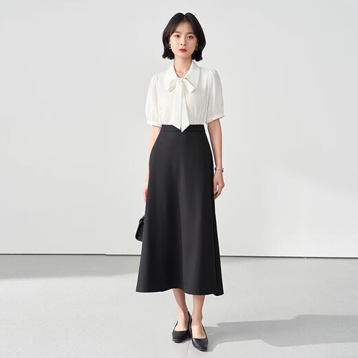 Lady Bird a-line long skirt women's formal umbrella skirt professional long skirt shirt skirt interview skirt daily commuting black skirt
