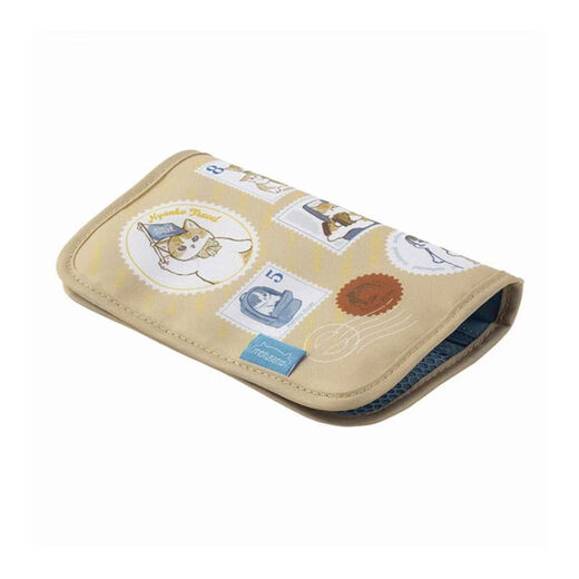 Shark Cat Cartoon Print Reisepass Dokument Kartenhalter Rechnung Bargeld Aufbewahrung Steppdecke Tragbare Anti-Epidemie-Tasche Shark Cat Passport Bag Khaki