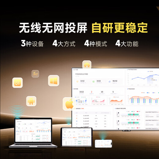 MaxhubTableta de TV para conferencias de 75 pulgadas máquina todo en uno Proyección inalámbrica ultra clara 4K Pantalla ultradelgada 4 + 64G Capacitación en oficina Enseñanza comercial Videoconferencia en pantalla grande W75PN5