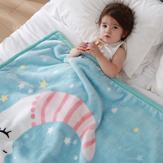 Crown Children's Blanket Baby Blanket Small Quilt Baby Cover Blanket Windproof Blanket Children's Cloud Blanket Double Layer Thickened Autumn and Winter Blanket Lullaby 110cmX140cm Double Layer Cloud Blanket