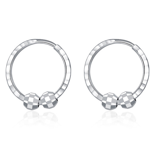 Wanfulong PT950 platinum niche light luxury earrings simple earrings plain hoops 2025 new hot style birthday gift for girlfriend Platinum PT950 niche light luxury plain hoop earrings 1.63g