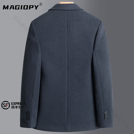 MAGIOPY luxury high-end brand casual wool suit for men spring and autumn new solid color slim fit middle-aged suit jacket for men gray high-end gift box M 170 high-end gift box