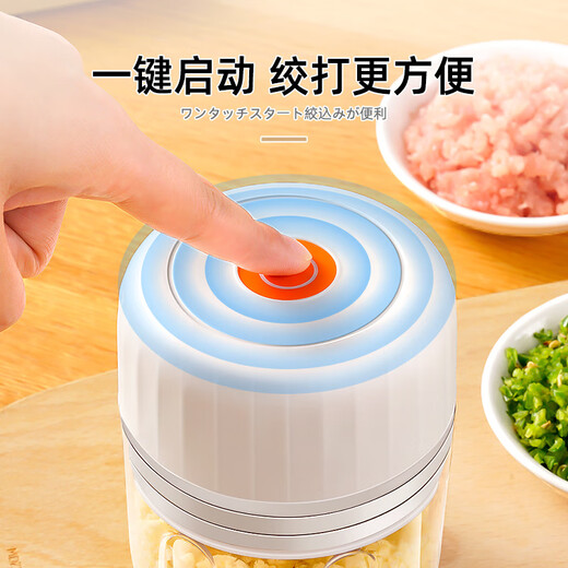 Aoyanlai wireless electric garlic artifact garlic masher, ginger garlic masher, small grinder, garlic cutter, minced meat, simple upgraded model 300ml, upgraded Type-C interface