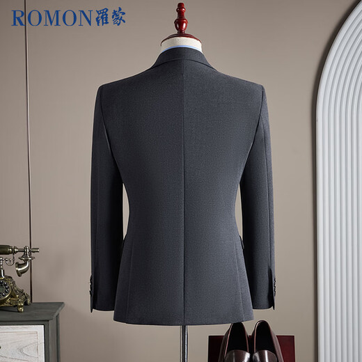 ROMON Suit+Vest+Trousers Suit Suit Men's Business Professional Wedding Dress Jacket Royal Blue 6XL