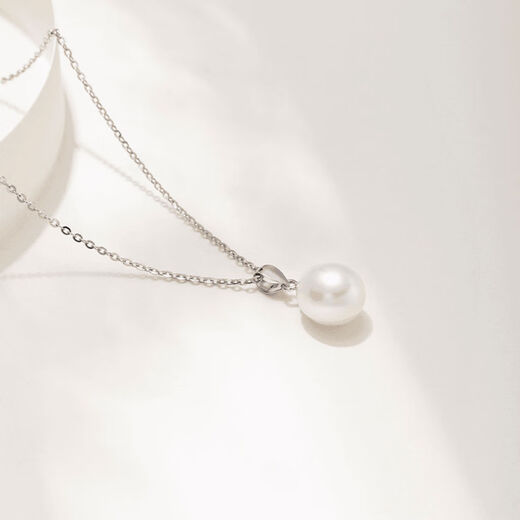 Zhuji freshwater pearl pendant women's rice-shaped beads S925 silver melon seed buckle necklace classic versatile temperament neck chain gift