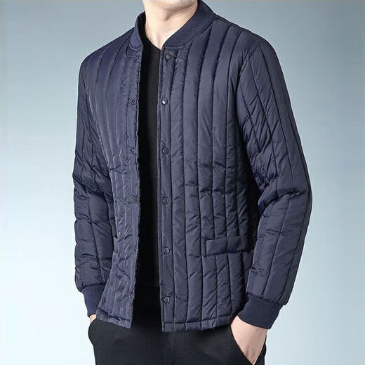 Winter middle-aged and elderly men's velvet cotton-padded school uniform artifact warm lining cotton-padded jacket daddy's inner cotton-padded jacket Army green lining natural velvet XL 95-112Jin Jin equals 0.5 kg