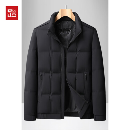 Hongdou 2025 New Thick Down Jacket Middle-aged and Elderly Men Stand Collar Business Casual Warm Dad Jacket Gray 2XL 185