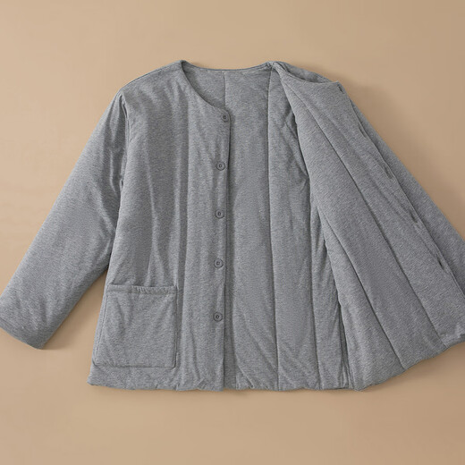 Cotton Yong Pure Cotton Handmade Men's Cotton Jacket Home Cotton Clothes for Middle-aged and Elderly Thickened Warm Inner Cotton Clothes Adult Liner Winter Gray L Recommended Weight 100-120Jin Jin is equal to 0.5 kg