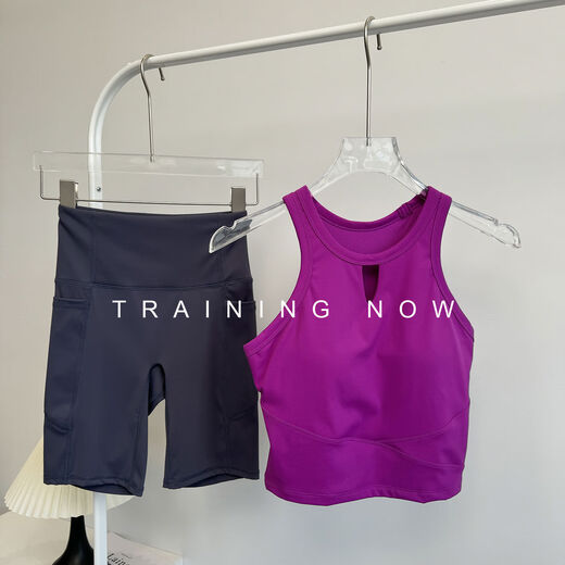 Fitness suit for women, summer all-in-one yoga vest, nude hip lifting running sports cycling pants, white + gray S