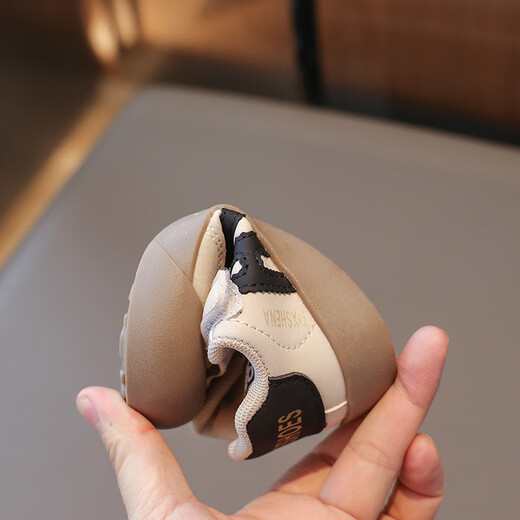 Terranis Leather Toddler Shoes 2025 Autumn and Winter Infants and Toddlers 0-1-3 Years Old Boys' Shoes Moral Training Shoes Women 4 Green Leather 20_Inner Length 14.0cm