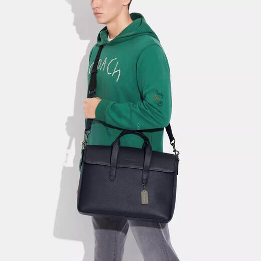 COACH Men's Business Briefcase A4 Document Storage Laptop Accommodation Multi-compartment Design Backpack Midnight ONE SIZE
