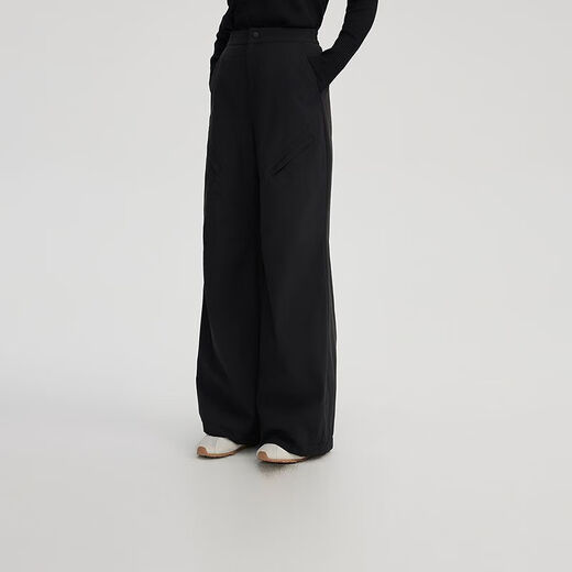 ERAL high-waisted down pants, fashionable and casual leggings, slim and can be worn outside to keep out the cold, straight-leg pants for women 9032, carbon black 55 155/60A