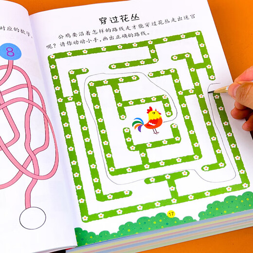 全脑开发思维训练游戏书籍益智玩具3-4-5-6岁儿童数学逻辑观察力 全脑开发游戏书-专注力单册 无规格