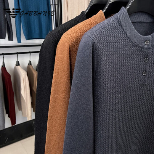 AX Armani 2025 autumn and winter thickened 530g men's long-sleeved sweater sweater warm and comfortable bottoming shirt for young and middle-aged people black S 165