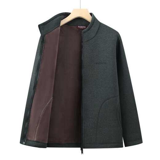 Xiaofu autumn and winter polar fleece sweatshirt jacket for middle-aged and elderly men plus velvet warm cardigan new dad winter clothes