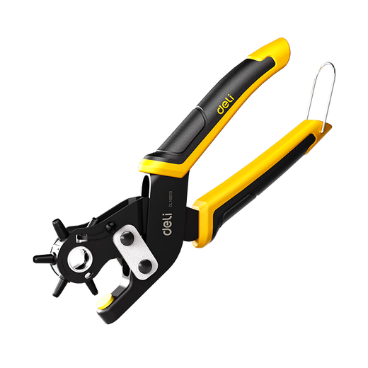 Deli multifunctional, labor-saving punching pliers, belt punch, punching hole for home watch strap, 9-inch six-round hole