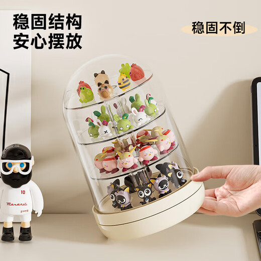 Cabinet Cute Bubble Mart Display Box Rotating Blind Box Ornament Display Cabinet Dustproof Acrylic Transparent Storage Box Sweet Heart Powder Large Size Free Glue (360 Rotations)