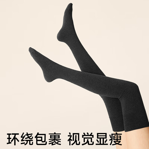 Mianzhuwu anti-slip stovepipe thigh socks knee-protecting high cotton socks 24 winter new over-the-knee socks women's stockings 2 pairs