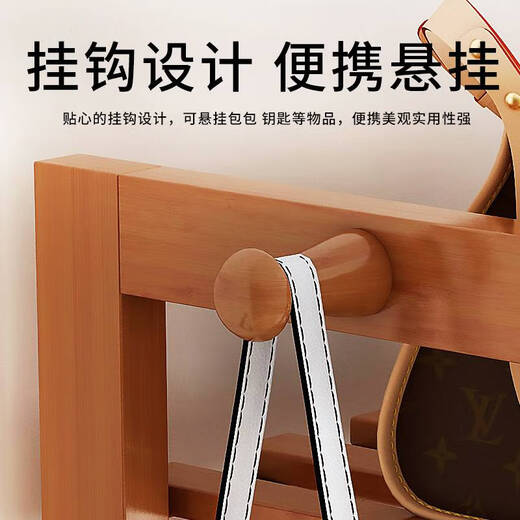 Yusenyi assembled wardrobe clothes cabinet simple wardrobe solid wood storage home storage children's bedroom small room rental room upgrade thickened pure bamboo brown 110 long 1