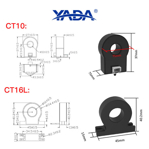 Yada/precision current transformer/CT16L closed-end transformer CT16L-5k-50