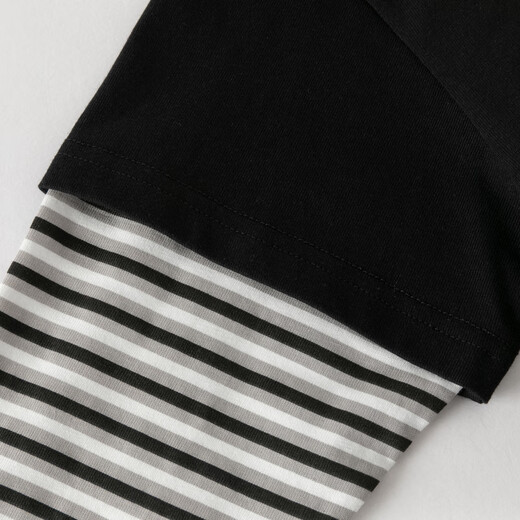 DAVE&BELLA girls' T-shirt pure cotton little boy fake two-piece top 2026 spring new style medium and large children's bottoming shirt children's clothes black ready stock 140 cm (recommended height 130-140cm)