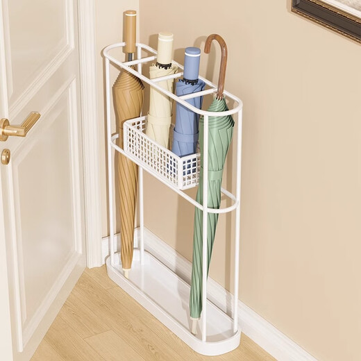 Mei Sheng Mei Umbrella Place Shelf Door Storage Rack Hall Umbrella Barrel Shelf Floor Stand Storage Rack Office Umbrella Elegant White-Fashion Umbrella Parking Paint Technology/With Drainage Sink