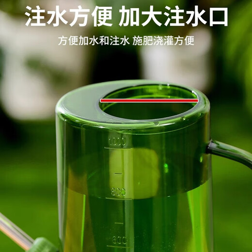 Long-mouth watering kettle for watering flowers, household large-capacity flower kettle, gardening succulent sprinkling kettle, watering kettle, watering artifact, 1L gray watering kettle, free sprinkler head
