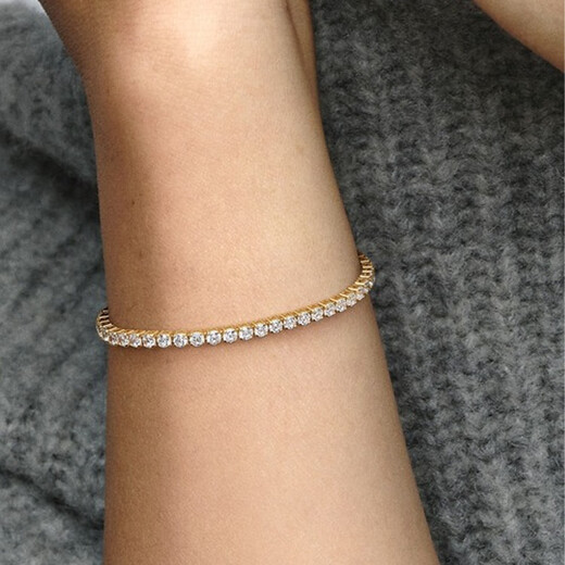 PANDORA Pandora inlaid design 14K gold-plated bracelet women's gold gold-plated 16 brand original box