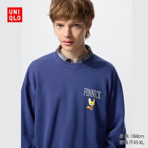 UNIQLO Men's and Women's UT ZOOTOPIA sweatshirt/long-sleeved sweatshirt Zootopia 485031 67 Ocean Blue XL
