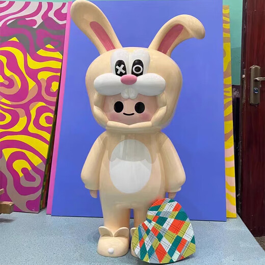 Fiberglass cartoon sculpture large stainless steel animation character panda ip foam doll mascot various cartoon sculptures customized