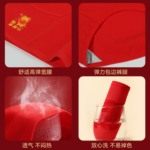 LangSha Limited Edition for the Year of the Horse Red Women’s Underwear and Socks Set for the Year of the Horse Qiji Red Pure Cotton Antibacterial New Year Gift