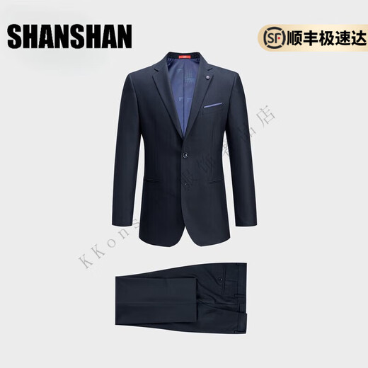 Shanshan (SHANSHAN) light luxury brand men's suit black dress slim fashion wedding business suit for men black XL 180/50B/34