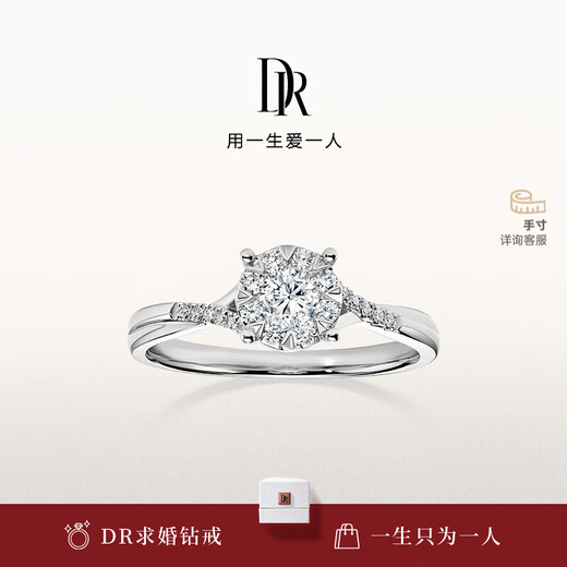 DR spot light proposal diamond ring platinum ring BELIEVE wedding ring female gift anniversary holiday gift TOP* spot/9 points F color VS1
