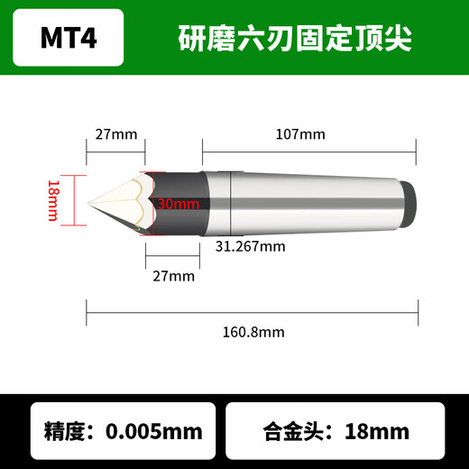 Sanyou brand six-edge grinding alloy fixed cylindrical high-precision grinder tungsten steel thimble Mohs No. 345 grinding top six-edged No. 4 alloy head 18