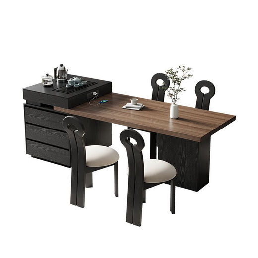 Suzhan island table light luxury minimalist coffee table multi-functional retractable all-in-one office home small apartment slate dining table island table 60cm (total length 1.65m-1.9m) island table dining table (ordinary socket)