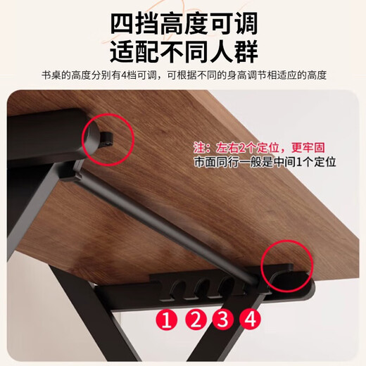 Folding table, movable desk, new computer table, small dining table, home study table, simple rental house bedside table, installation-free 80*40 snow mountain white study table - 4-speed lift