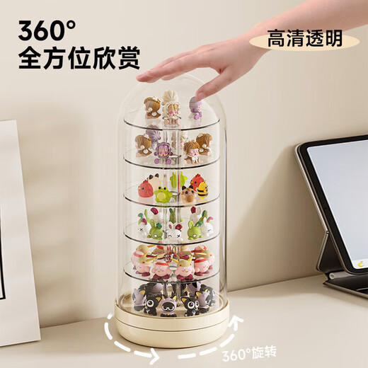Cabinet Cute Bubble Mart Display Box Rotating Blind Box Ornament Display Cabinet Dustproof Acrylic Transparent Storage Box Sweet Heart Powder Large Size Free Glue (360 Rotations)