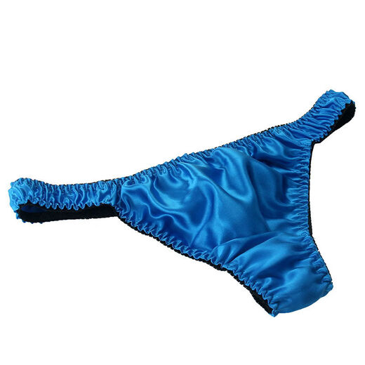 Can't buy men's silk thong pants in supermarkets, breathable, low-waisted, wide-waisted, sexy sports T-pants for youth, U-convex, gold L