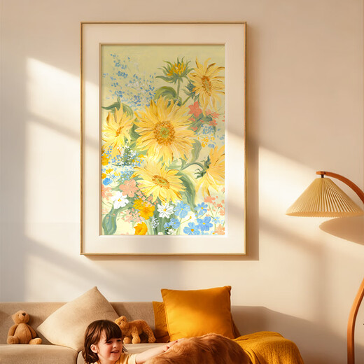 Long time no see Gao Jing living room decoration painting cream style artist flower hanging painting housewarming gift entrance corridor mural