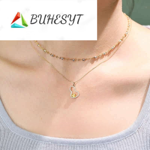 Buhesyt gourd colored gemstone necklace pendant gift 45cm color ruby necklace courage blessing 0 points 1 carat