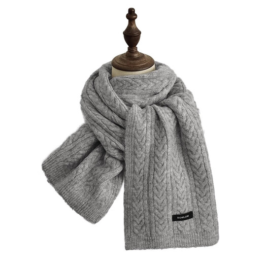 SOOKI gray scarf winter men's warm fashion versatile atmosphere high-end knitted scarf for boyfriend's birthday gift beige
