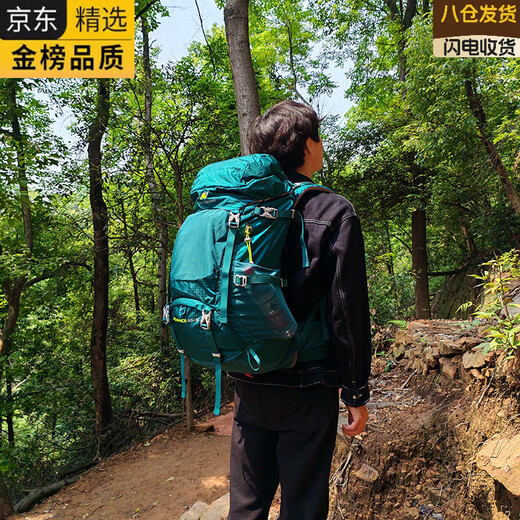 GIOIO Japan imported famous brand travel backpack large capacity backpack mountaineering bag for men and women outdoor hiking suspended breathable backpack dark green (with rain cover at the bottom) 35+5 (suitable for people under 175)