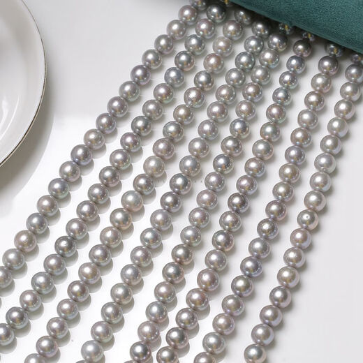 811mm Natural Freshwater Edison Pearl Aurora Semi-finished Chain Zhenduo Hemp Gray Customizable SCT About 9mm Round Bar 5A-SCT2 About 40cm 9-10mm