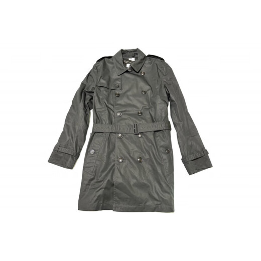 BURBERRY solid color double-breasted lapel long-sleeved windbreaker men's black black one size 48