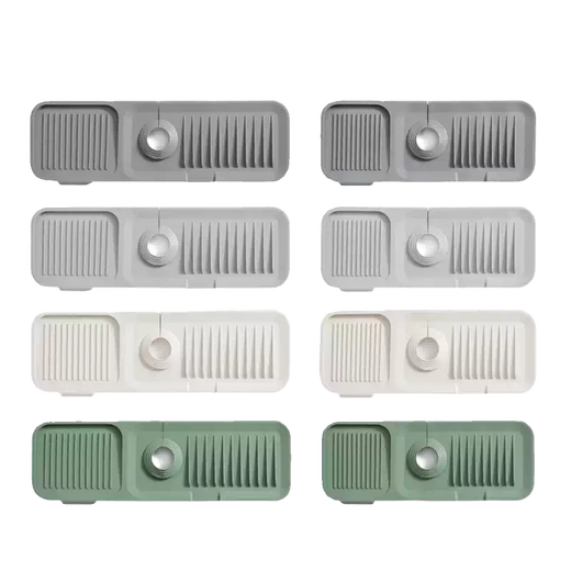 Yusenyi kitchen washbasin, bowls and chopsticks, multifunctional mouthwash cup, countertop, narrow rim, silicone splash faucet, cuttable drain pad, dark gray drain pad (extra large)