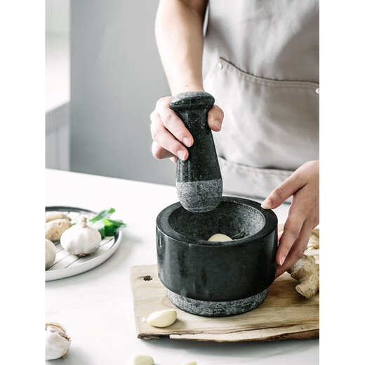 Shantou Lincun Garlic Jar, Garlic Pounding Jar, Household Eds pestle and mortar-marble grinder, double-sided grinder